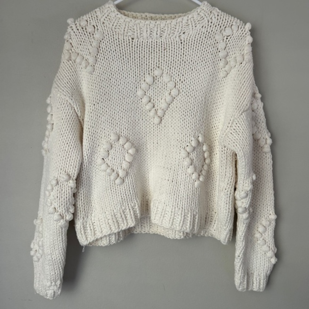 Forever 21 Textured‎ Knit Sweater in Cream